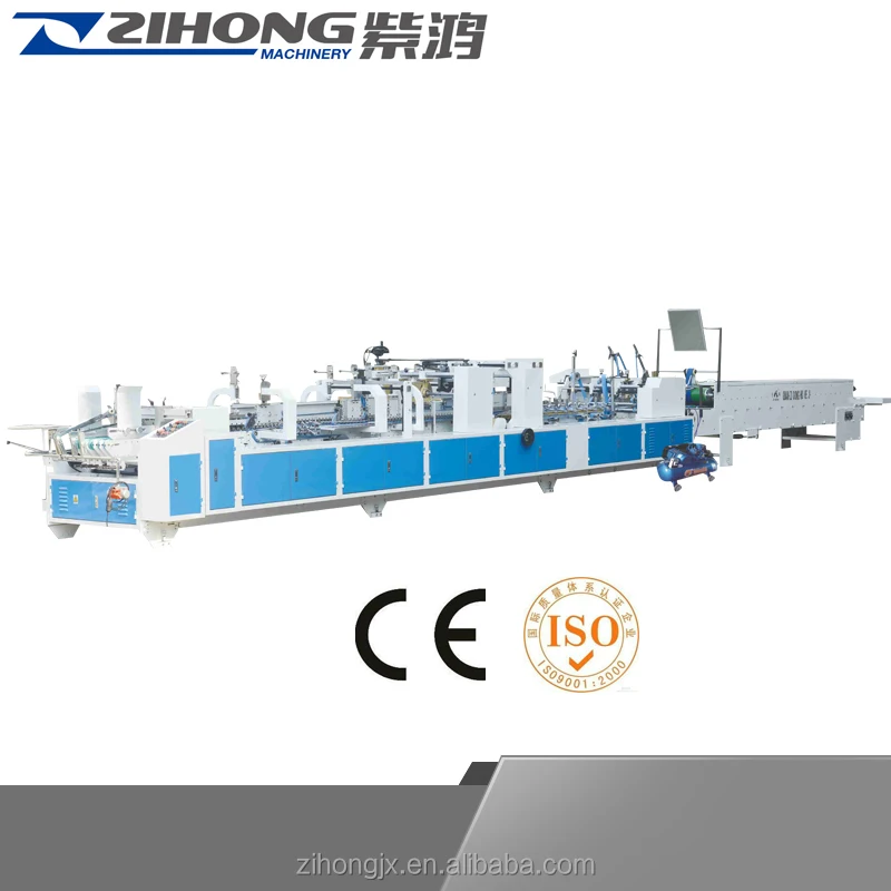 ZH-780 4 6 Corner Lock Bottom Straight Line With Pre-fold Function Folding Gluing Machine
