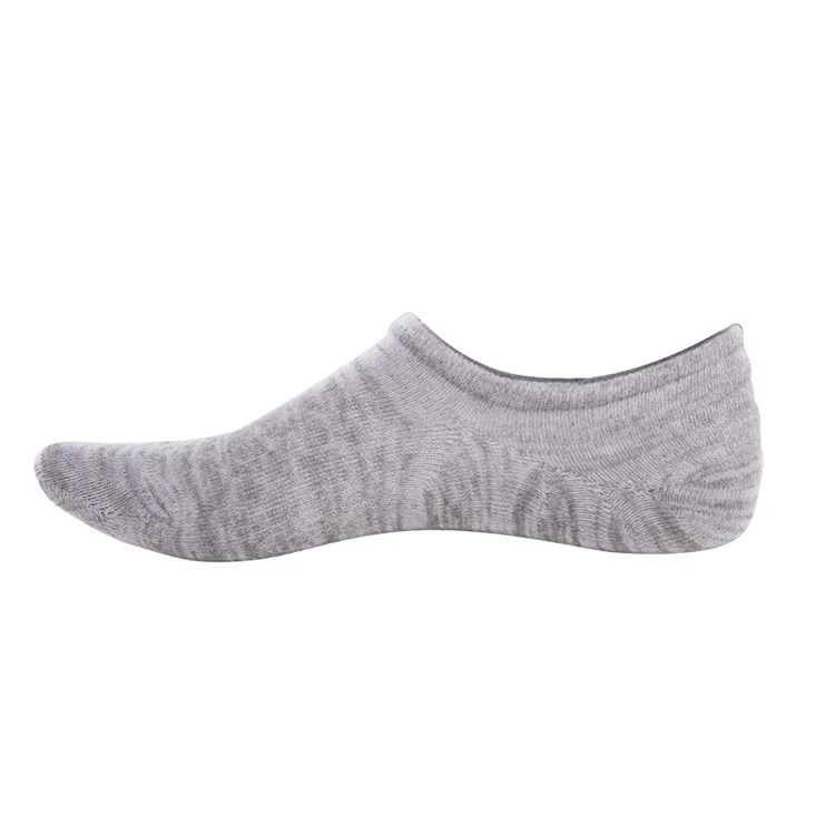 
2019 Summer Amazon fashion Big Size men socks anti-slip gel boat socks Solid Color cotton men no show socks 