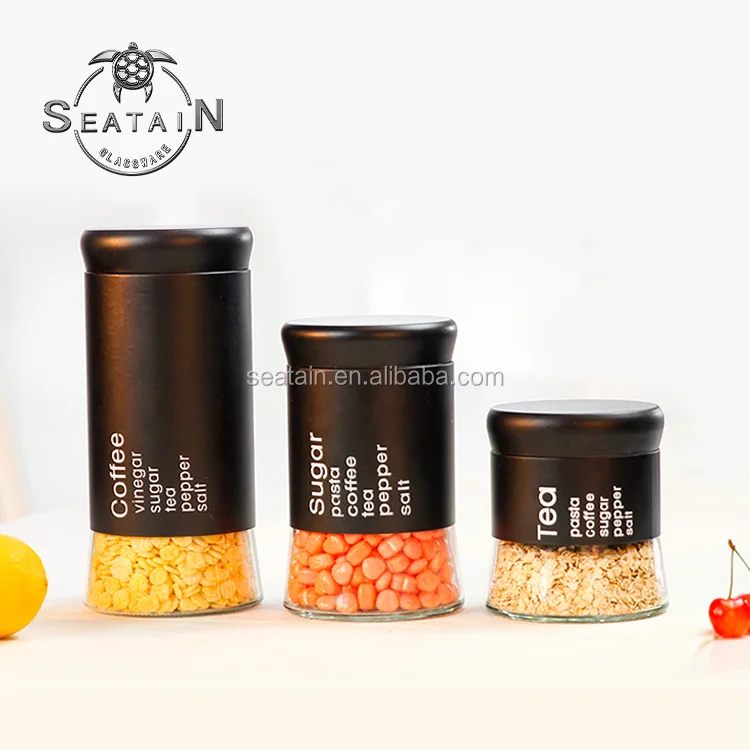 Window Glass Stainless Steel Containers with Lids Quality Modern Red Stainless Steel Canister Set for Kitchen