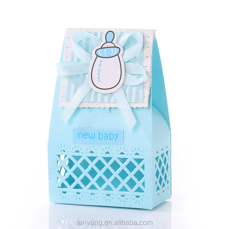 Personalized Blue Baby Shower Theme Baby Boy Candy Boxes Favors Bags Box