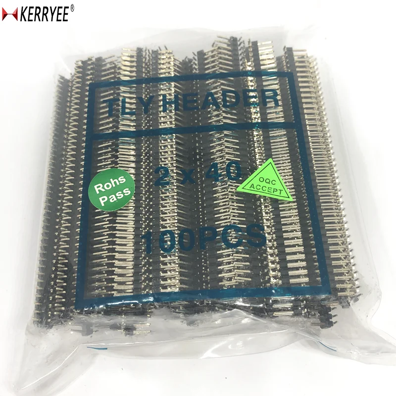 L=10 2.54mm 2*40P dual row 100pcs per bag male header SMT connector
