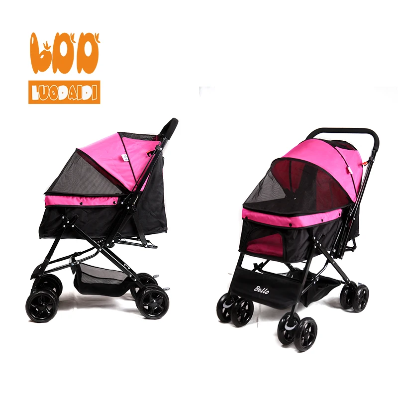 4 Wheels Pet Trolley Pet Stroller Carrier Pet Stroller for English Bulldog Best Sell Dog Pram Amazon