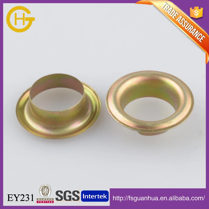Metal eyelet for fully automatic eyelet machine