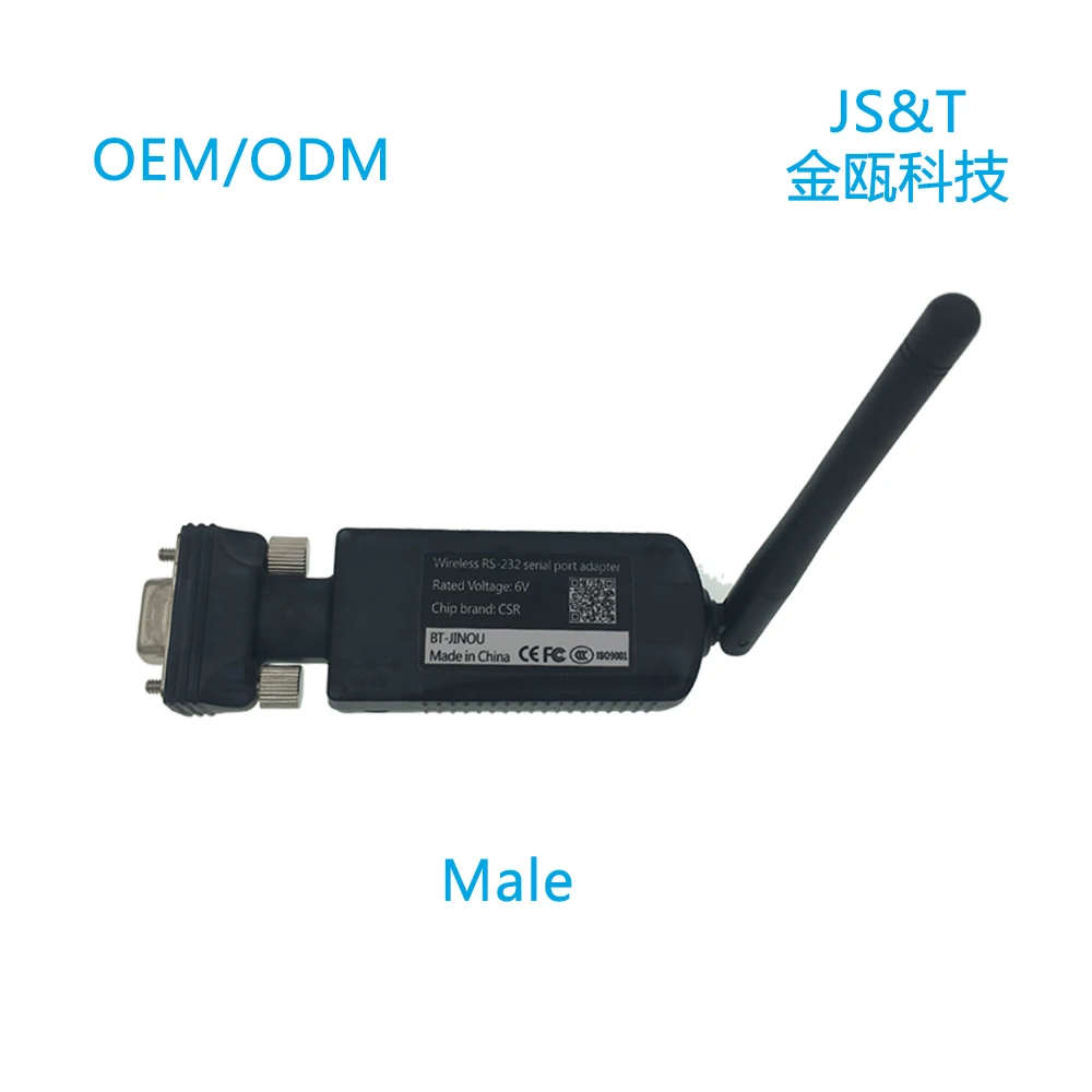 JINOU RS232 Bluetooth 3.0 Serial Adapter 100m with Class 1 External Antenna Wireless Long Range Data Transfer Serial Port