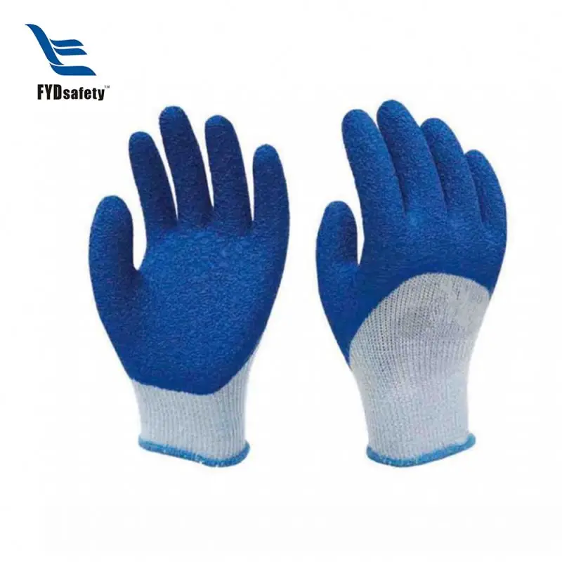 China Black Wrinkle Cut Resistant Cotton Latexed Coated Gloves