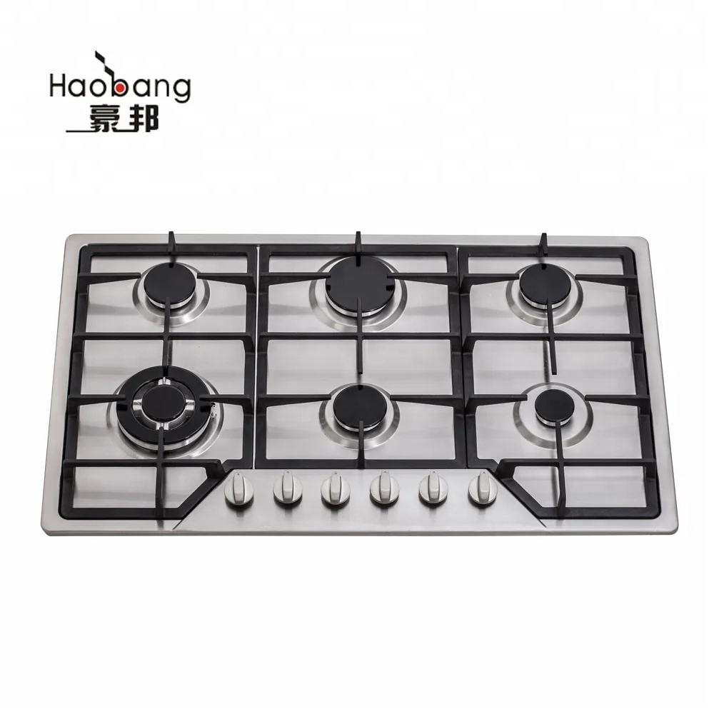 JH5101 Stainless steel Built-In 5 burners cooking kitchen range,cooker units/gas stove/oven with tempered glass