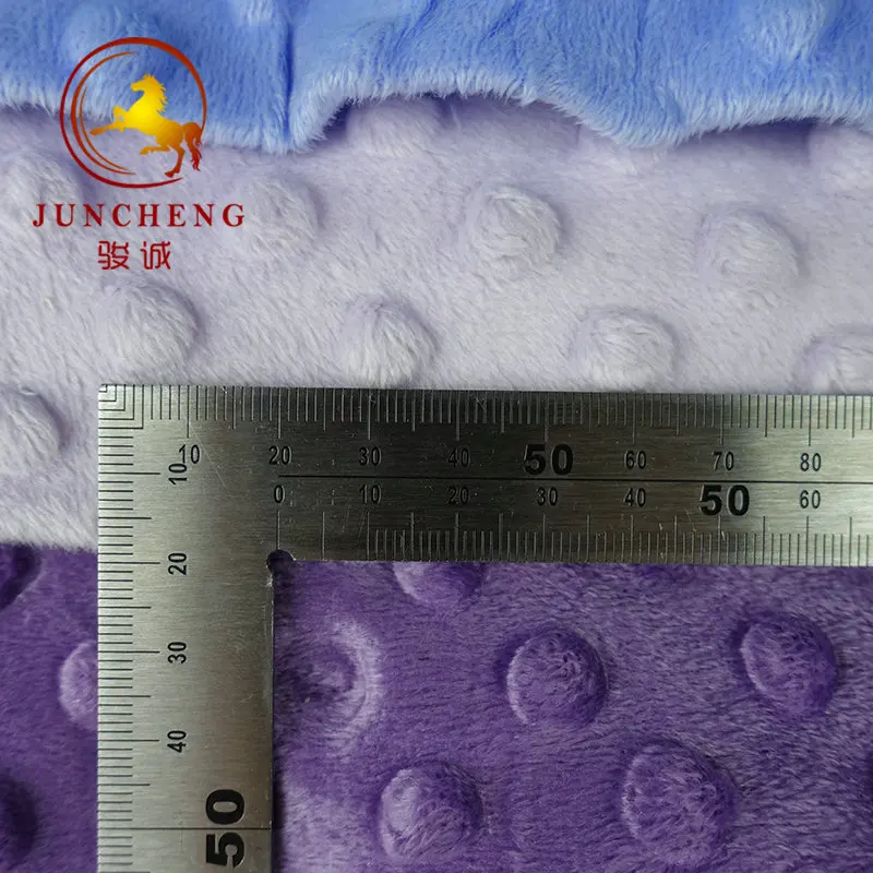 100% polyester knitted super soft hand feeling colorful minky dot fabric