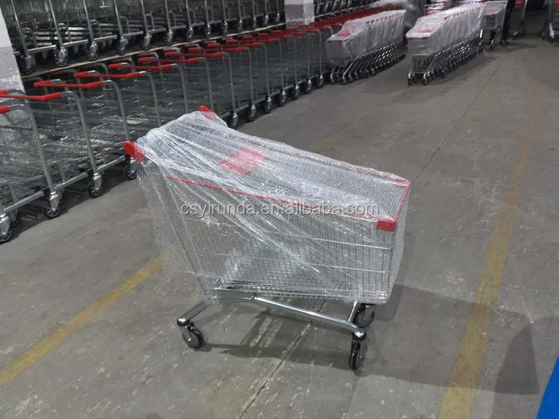 100 liter V-shaped style supermarket shopping cart for super mall