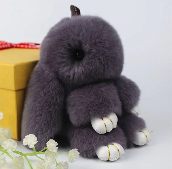 
Cute Plush Bunny Faux Fur Rabbit Keychain For Bag Handbag Key Ring Car 