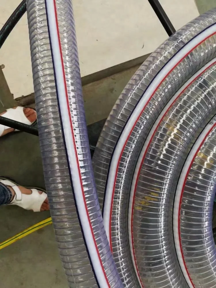 High Quality Transparent Clear Spring Hose PVC Steel Wire Reinforced PVC Thunder Hose