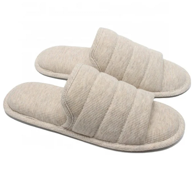Comfort Women Open Toe Organic Cotton Memory Foam House  Indoor Slippers