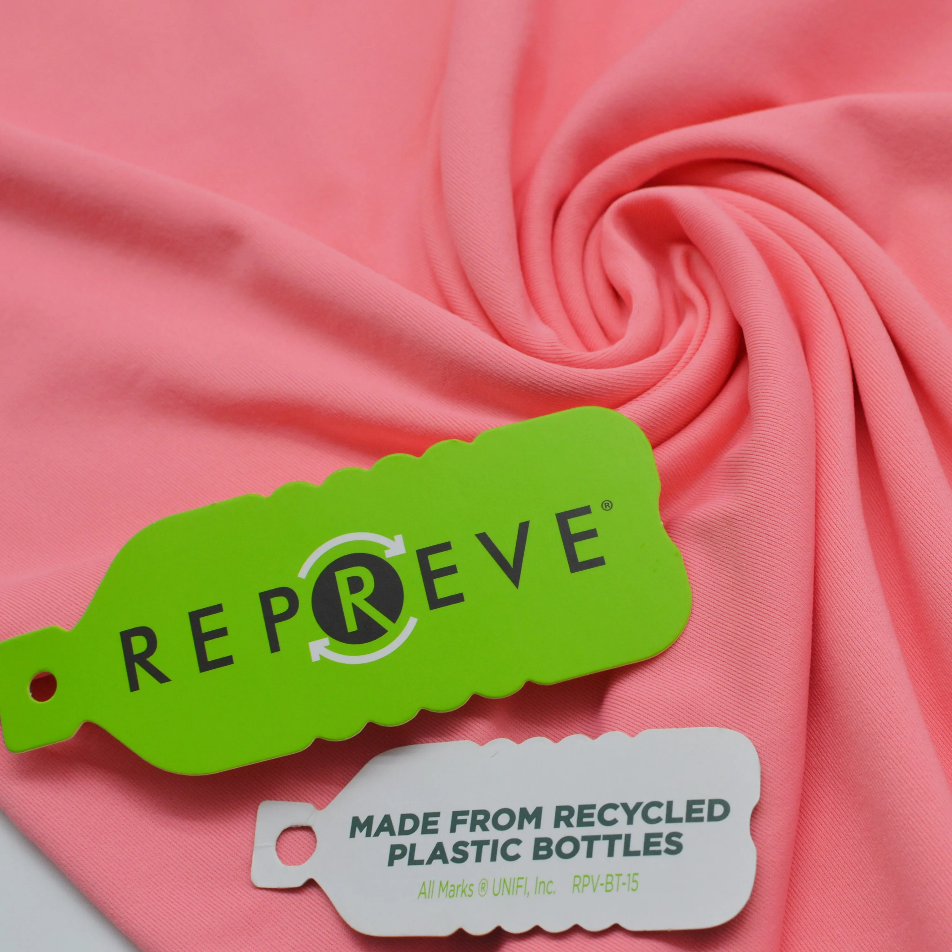 REPREVE 92% recycled polyester 8% spandex single jersey fabric for sportswear