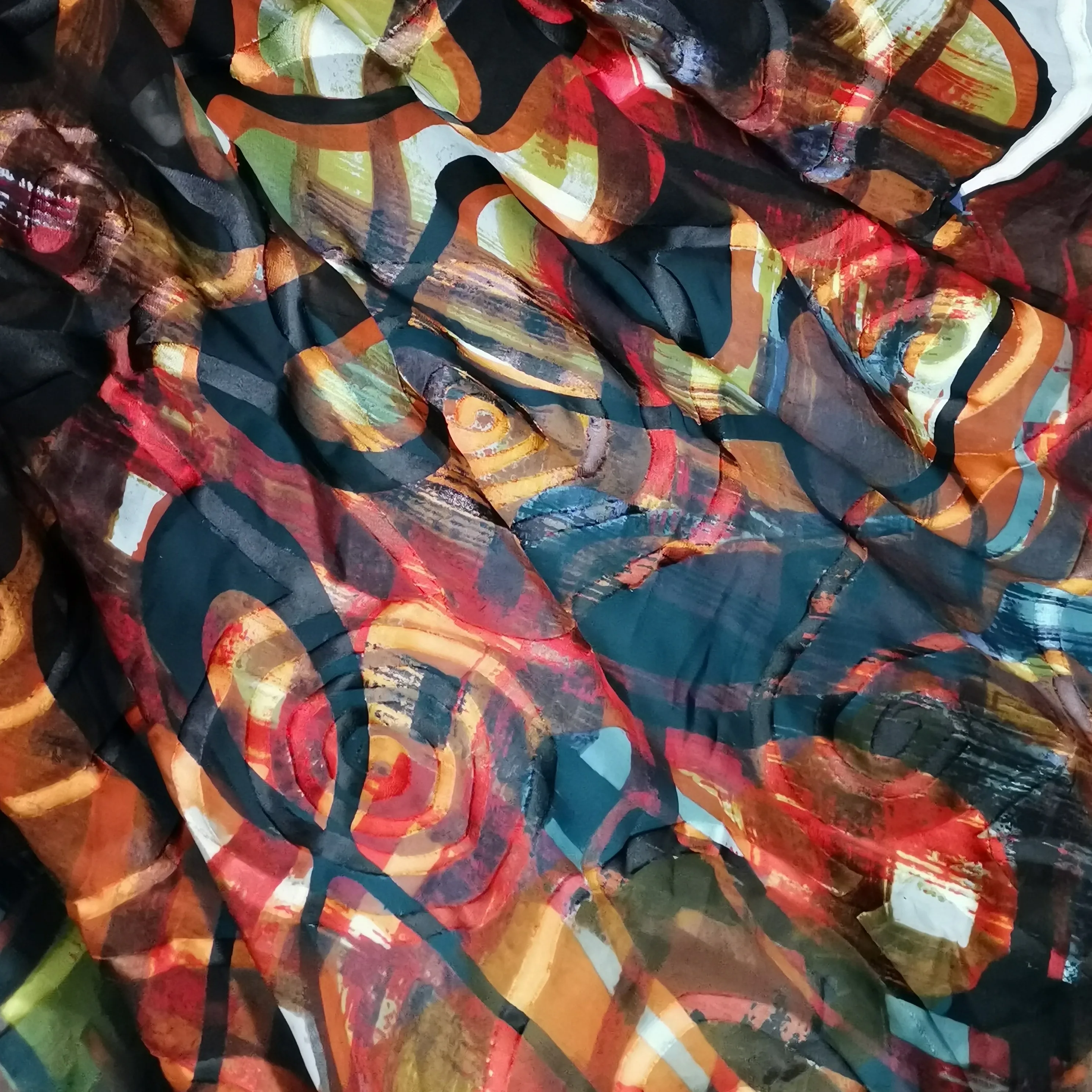 
Printing Burn Out Silk Viscose Satin Fabric 