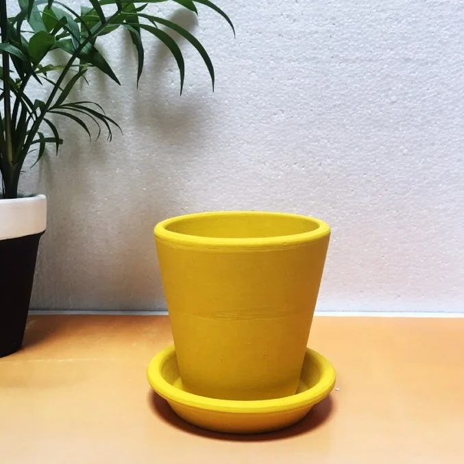 Creative Ceramic Cup Pottery Pot Terracotta Meaty Wholesale Red Used with Flower/green Plant Modern Desktop Powder Coated