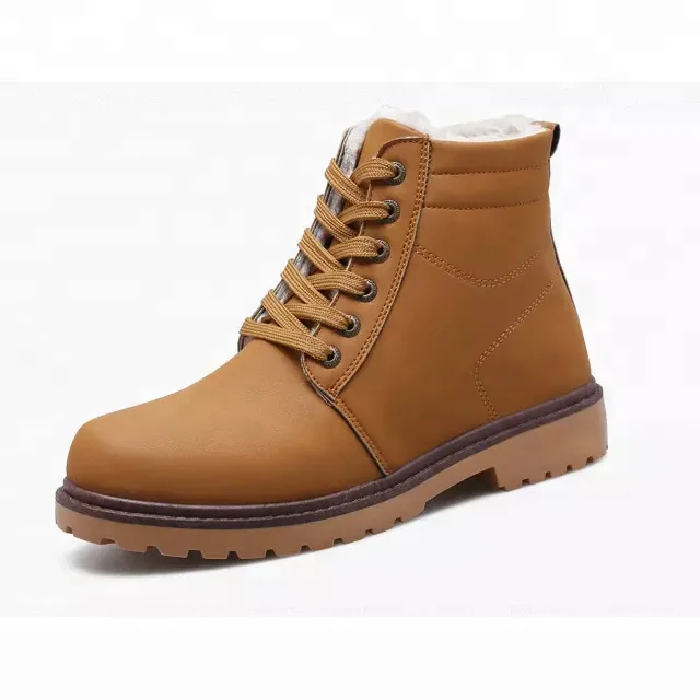 Мужские зимние кожаные ботильоны с хлопковой подкладкой