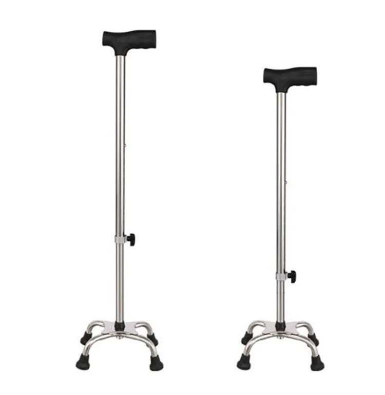 Medical aluminum walking stick four-legged handicapped walking cane
