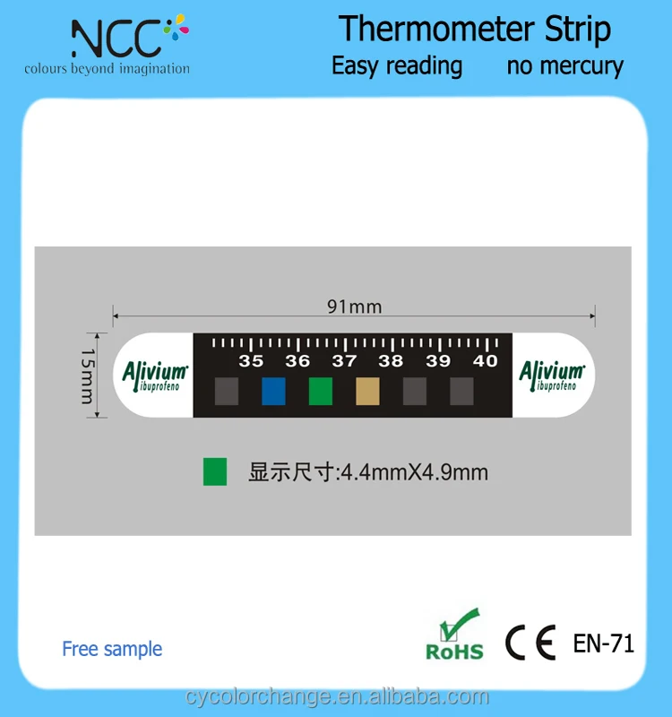 
reusable feverscan forehead temperature thermometer strips with liquid crystal display 