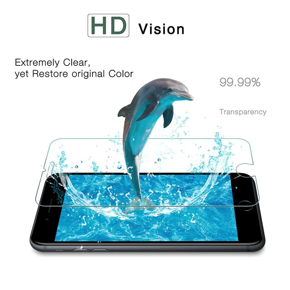 
2 Packs For iPhone 8 Plus 2.5D Glass Screen Protector, 9H 0.3mm Crystal Clear Best Screen Protector For iPhone 6/6S/7/8 Plus 