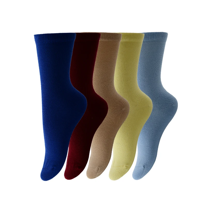 MEIKAN Colorful Uniform Elite Thin Cotton Plain White Gray Black Cotton Ribbed Business Crew Socks Mens Socks