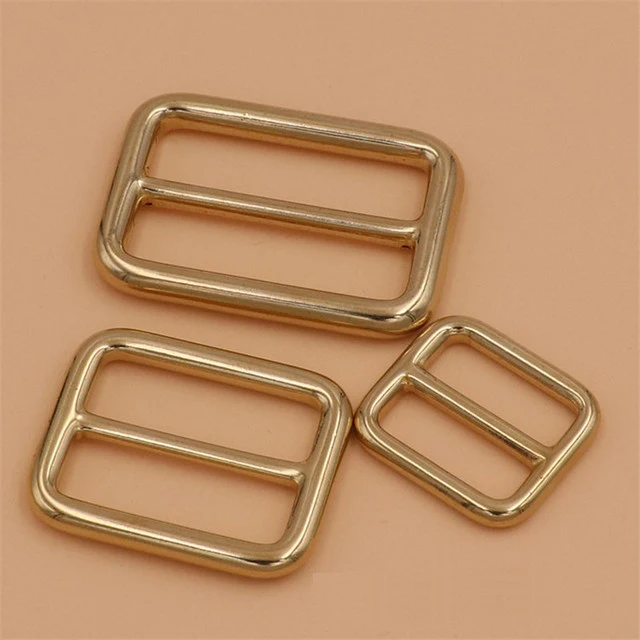 wholesale 18mm 26mm 33mm center bar solid brass tri-glide adjustable buckle