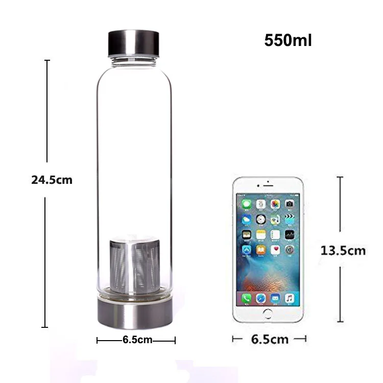 Hot sale borosilicate glass bottles with filters and protective cover