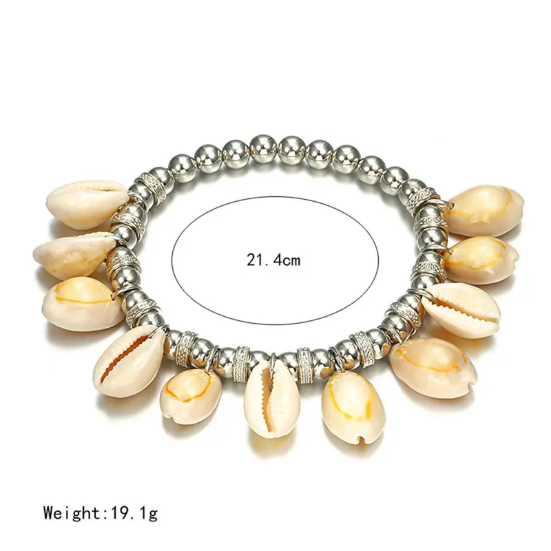 Fashion Summer Beach Vacation Handmade Elastic Anklet  hawaiian bangle Jewellery Pendant conch Shell Anklet For Women