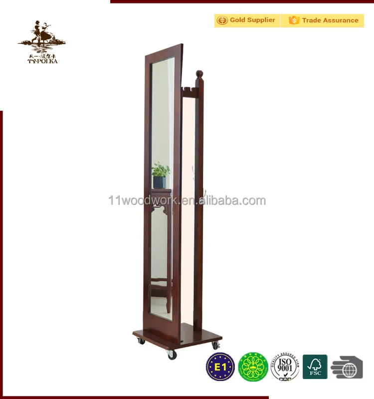 
Popular Morden simple design flooring wood mirror standing dressing mirror 