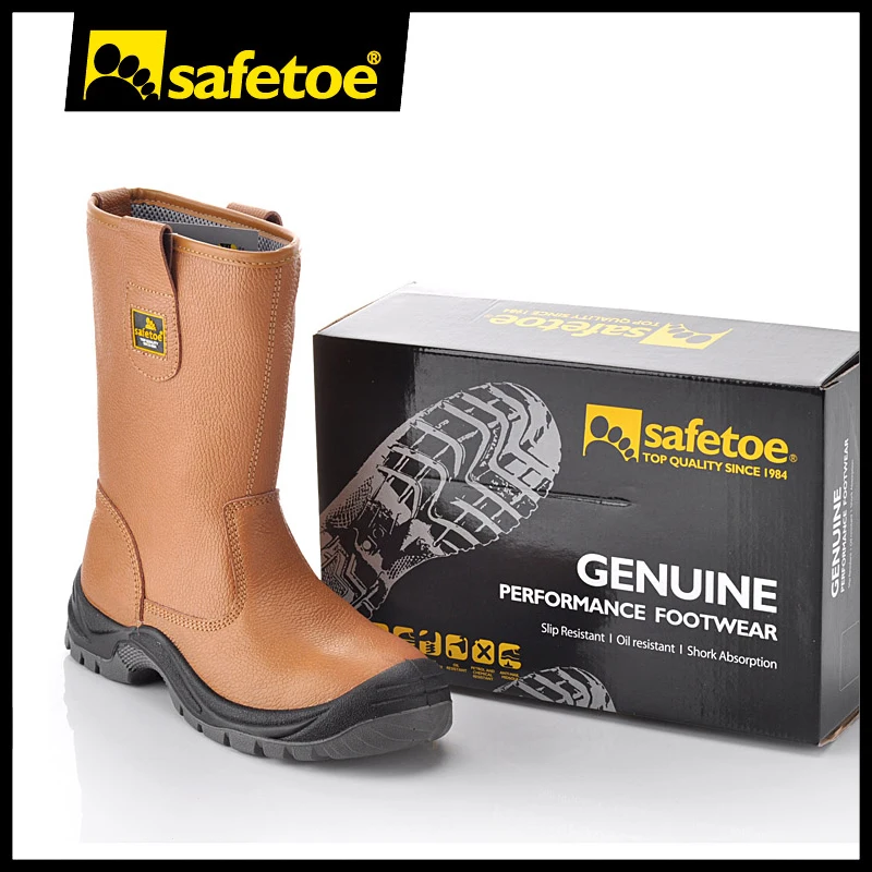 Good quality high heel safety steel toe boots