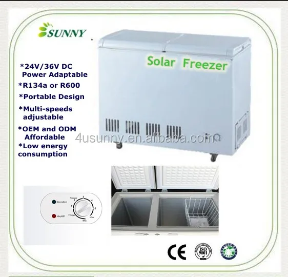 DC 12V 24V 165L Deep Chest Solar Freezer