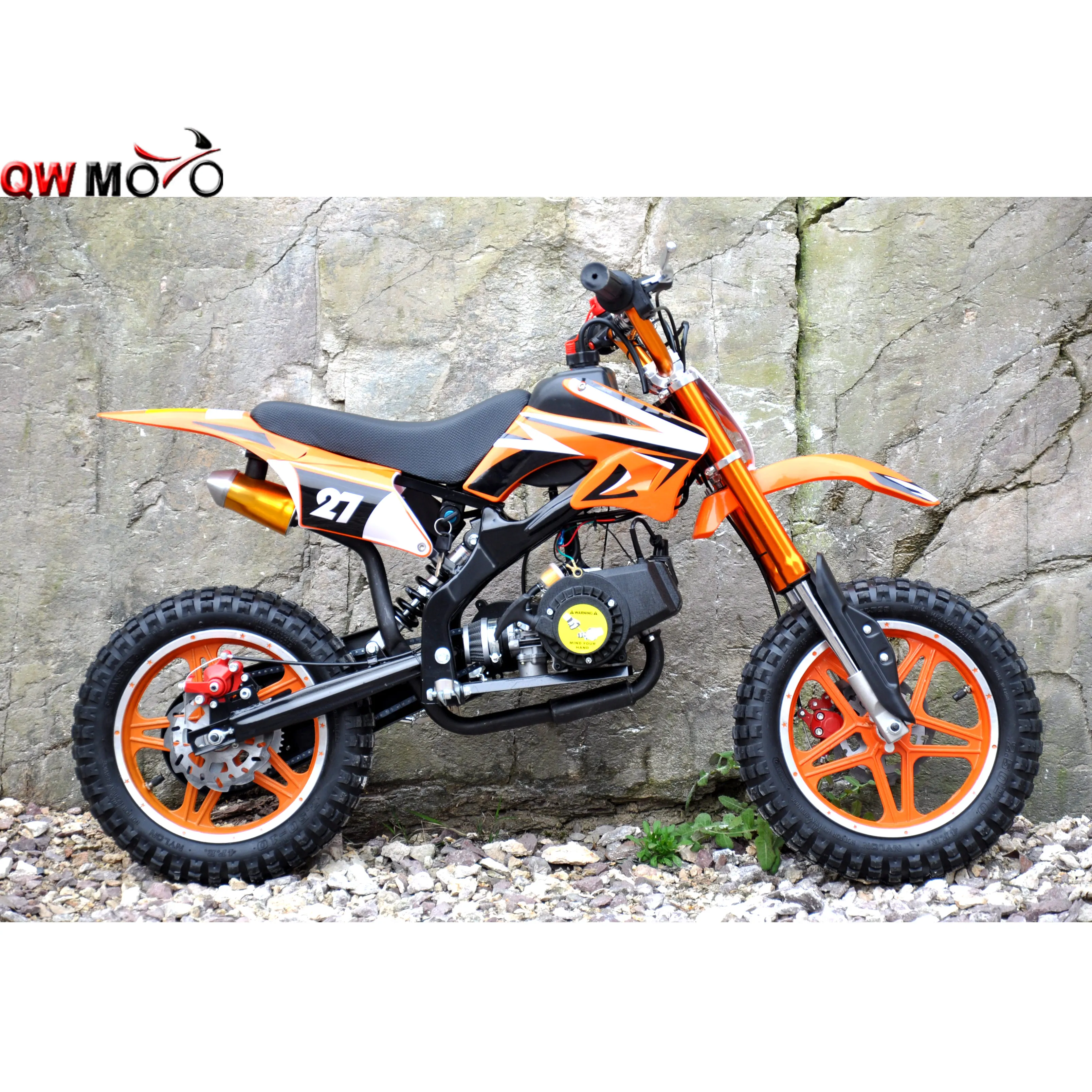 QWMOTO dirt bike kids moto 2 stroke cross bike Gas Powered motorcycle mini dirt bike 50cc QWMPB-02