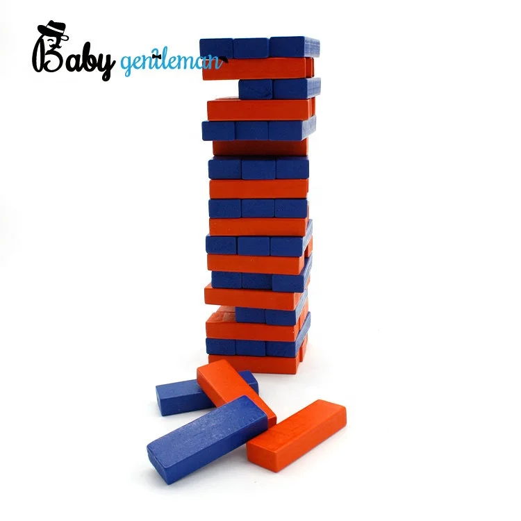 2023 High quality kids tumbling tower game wooden stacking blocks with customize Z13164D