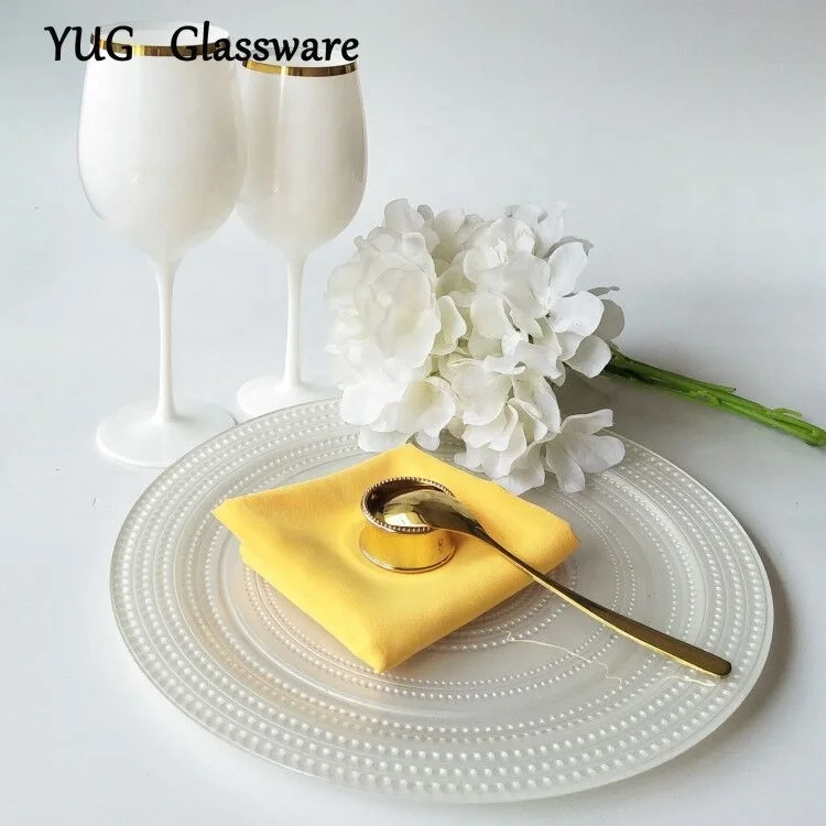Wedding Events Rental White with Gold Rim Goblets & Wine Glass Sets