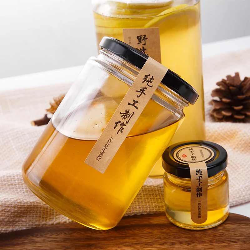 100ml 200ml 300ml 400ml 500ml Hermetic Food Glass Jar Wholesale , Empty Glass Jar for Jam Honey Pickle ...