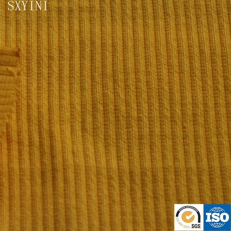 
comfortable hot sale polyester elastic 5x1 rib knitted fabric 