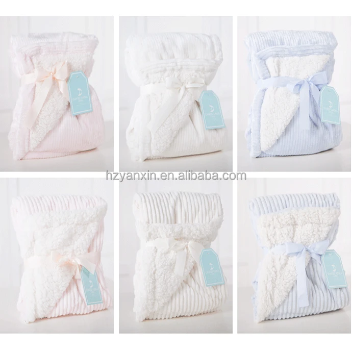 Eco-friendly super soft 100 polyester microfiber fleece baby blanket jacquard coral fleece sherpa blanket kids waffle blanket