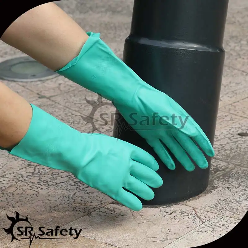  SRSAFETY химическая промышленность более длинные нитриловые перчатки для удержания