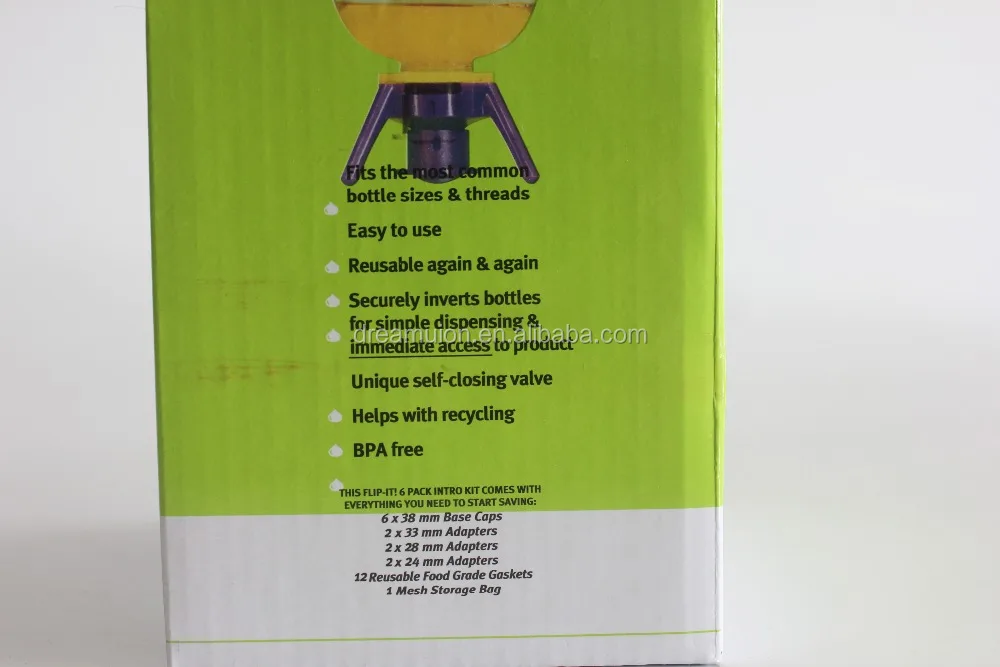 No more waist Cap System BOTTLE EMPTYING KIT FLIP-IT