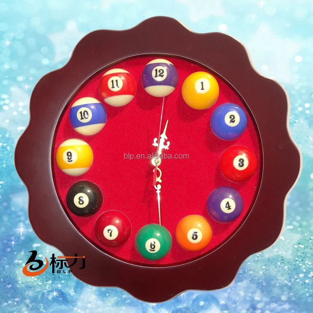 billiard snooker pool wooden wall clock billiard accessories for club use
