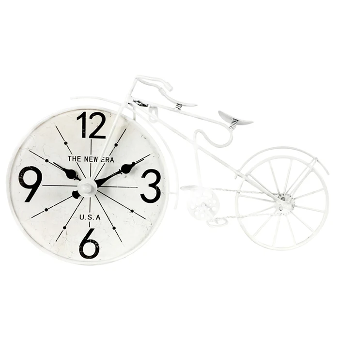 Large fancy iron digital idea bicycle wall clock rustic style