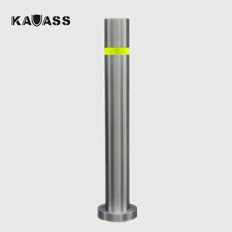 KAVASS Factory outlet Driveway 304 Stainless Base plate Mounted Stainless Steel Bollards For Vehicle Access Control