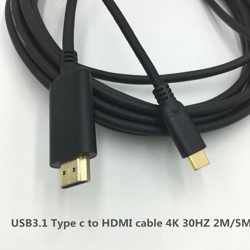 Стандартный USB 3.1 для HD ми кабель 2 м 3 м USB C до HD 4 К кабель