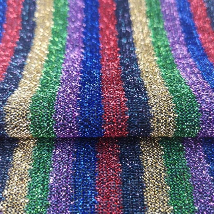 Ready goods 100% polyester colorful american knitted mesh rainbow american jijimi fabric