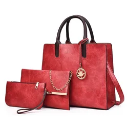 Factory wholesale China Fashion  Pu Hand Bags Set Womens Tote Shoulder Bag  Female Bags Handbags