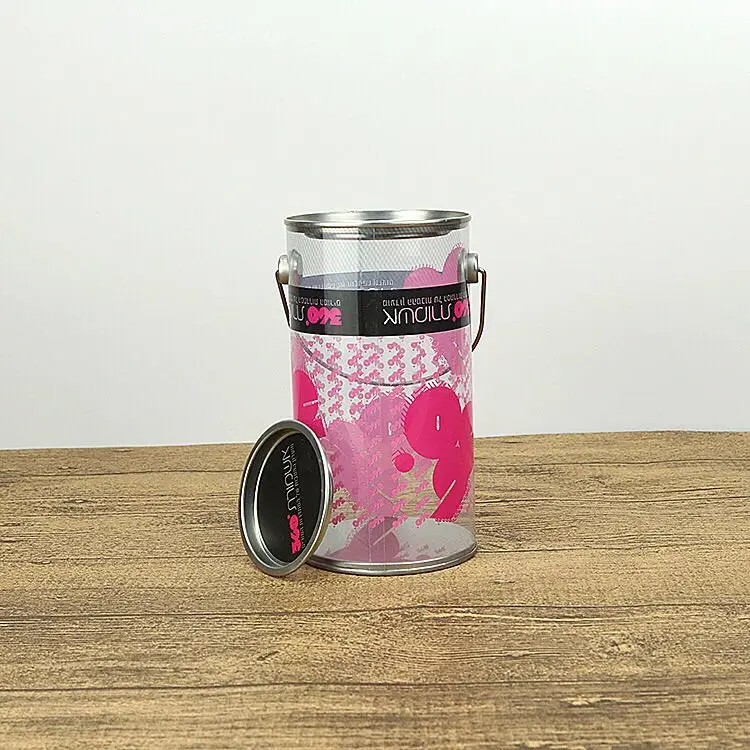 Factory price Eco-friendly food grade PET plastic unique candy food jars with aluminium lid