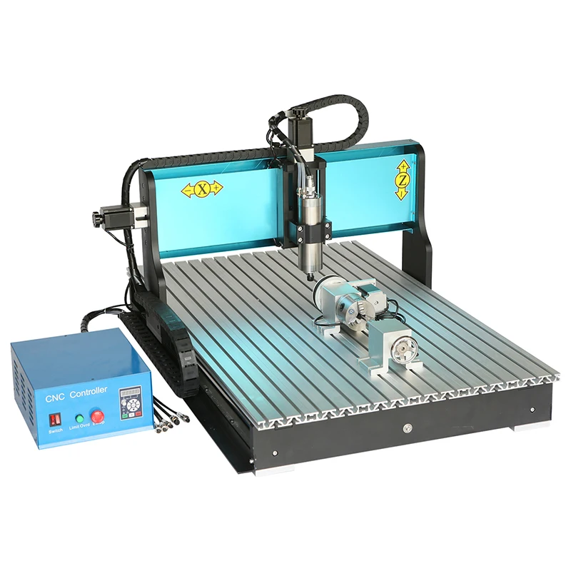 Desktop 6090 Engraving Cnc Router 600 X 900 Rotary Spindle 4 Axis Cnc Milling Machine