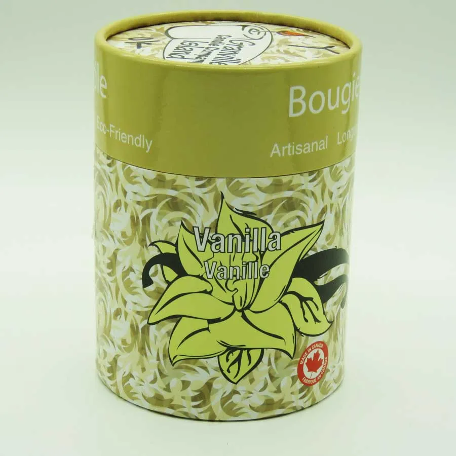 wholesale custom printing design vanilla candle packaging tube paper round gift box