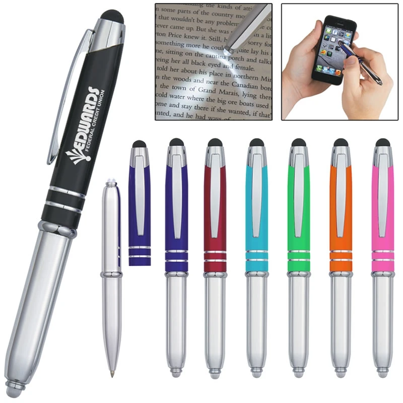 TTX 2 in 1 LED Light Capacitance Laser Pointer Stylus Phone Ballpoint Pen