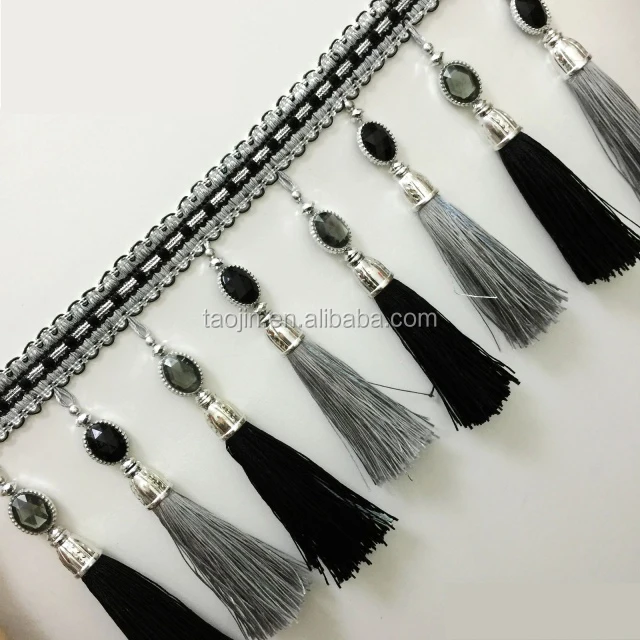 
2016 Good Design Beaded Tassel Fringe for Curtain, Made in China 