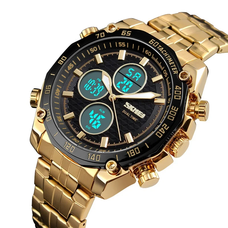 Good quality new stainless steel japan boys digital-analog watches for men business style