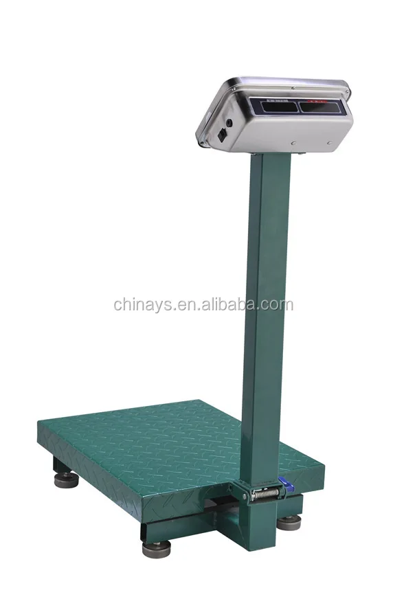 Heavy Duty Body Folding Square Pole Max 150kg Capacity Platform Scale Dual LCD Display,Green Back Light ABS Plastic Indicator